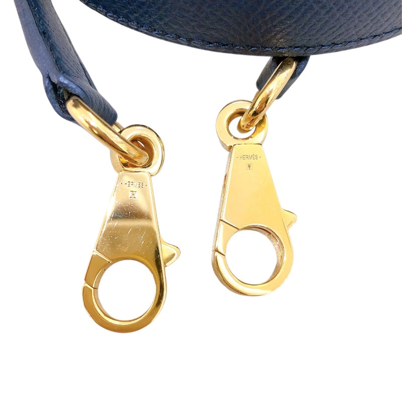 エルメス HERMES ケリー28 外縫い D刻（2019年製） ブルーインディゴ　ゴールド金具 エプソン レディース ハンドバッグ