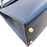 エルメス HERMES ケリー28 外縫い D刻（2019年製） ブルーインディゴ　ゴールド金具 エプソン レディース ハンドバッグ