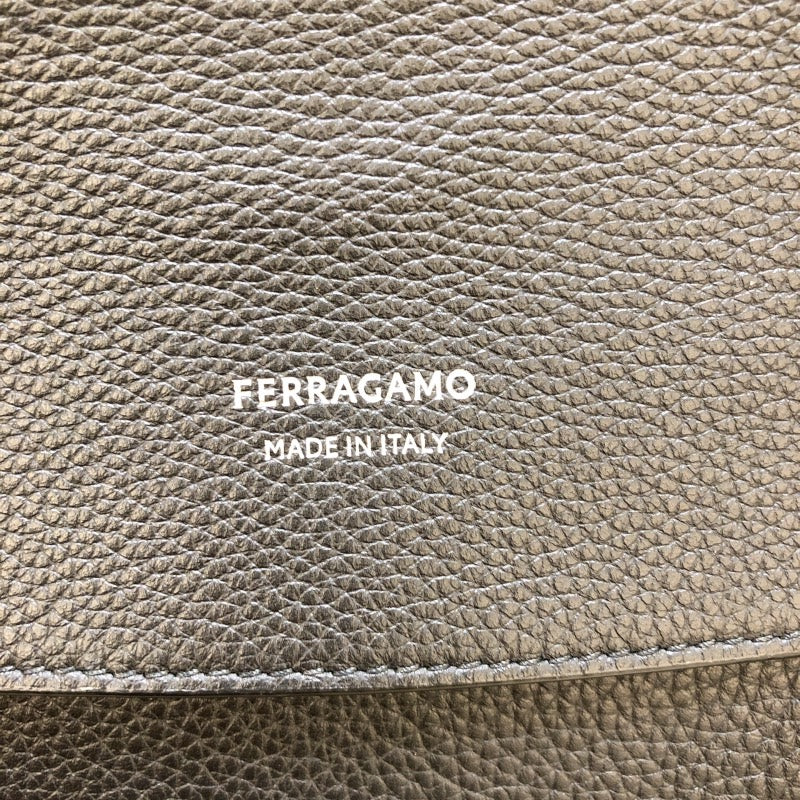 サルヴァトーレ・フェラガモ Salvatore Ferragamo フラップトートバッグ 241462 ブラック レザー メンズ トートバッグ