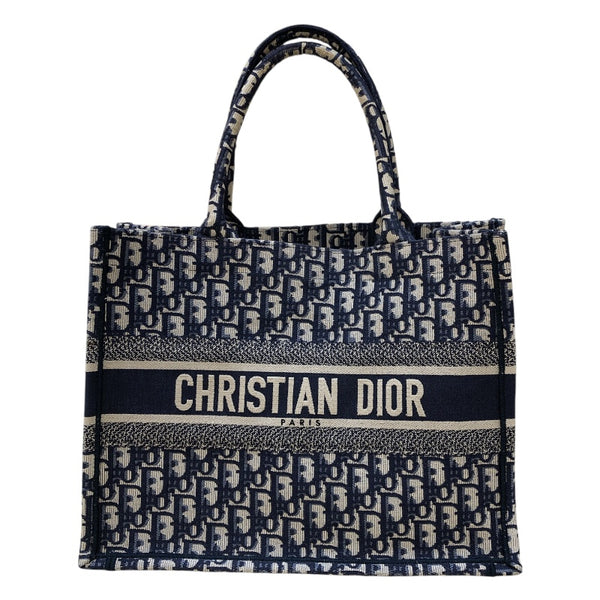 クリスチャン・ディオール Christian Dior ブックトートミディアム 50-MA-1200 ネイビー オブリークキャンバス レディース トートバッグ