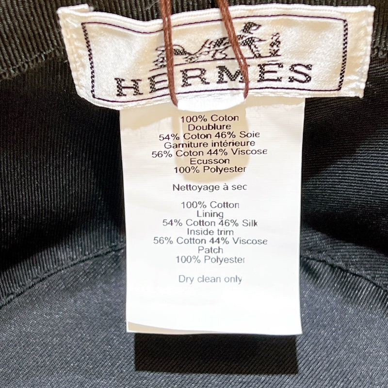 エルメス HERMES フレッド・パンクH バケットハット H242073N ブラック コットン ユニセックス その他ファッション雑貨
