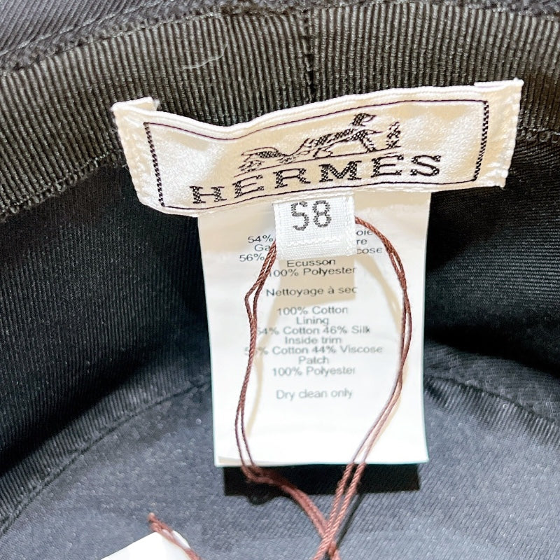 エルメス HERMES フレッド・パンクH バケットハット H242073N ブラック コットン ユニセックス その他ファッション雑貨