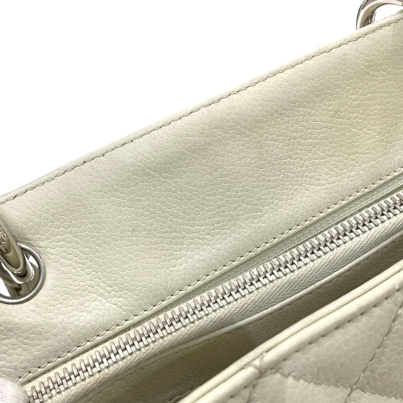 シャネル CHANEL GST チェーントートバッグ A50995 12番台 アイボリー シルバー金具 キャビアスキン レディース トートバッグ