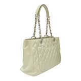 シャネル CHANEL GST チェーントートバッグ A50995 12番台 アイボリー シルバー金具 キャビアスキン レディース トートバッグ