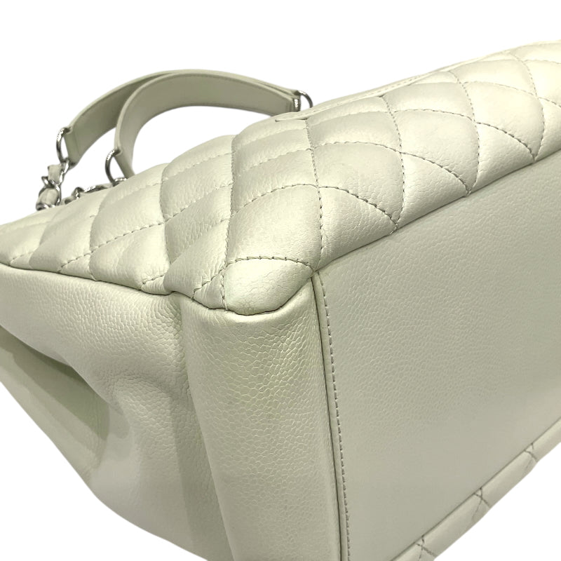 シャネル CHANEL GST チェーントートバッグ A50995 12番台 アイボリー シルバー金具 キャビアスキン レディース トートバッグ