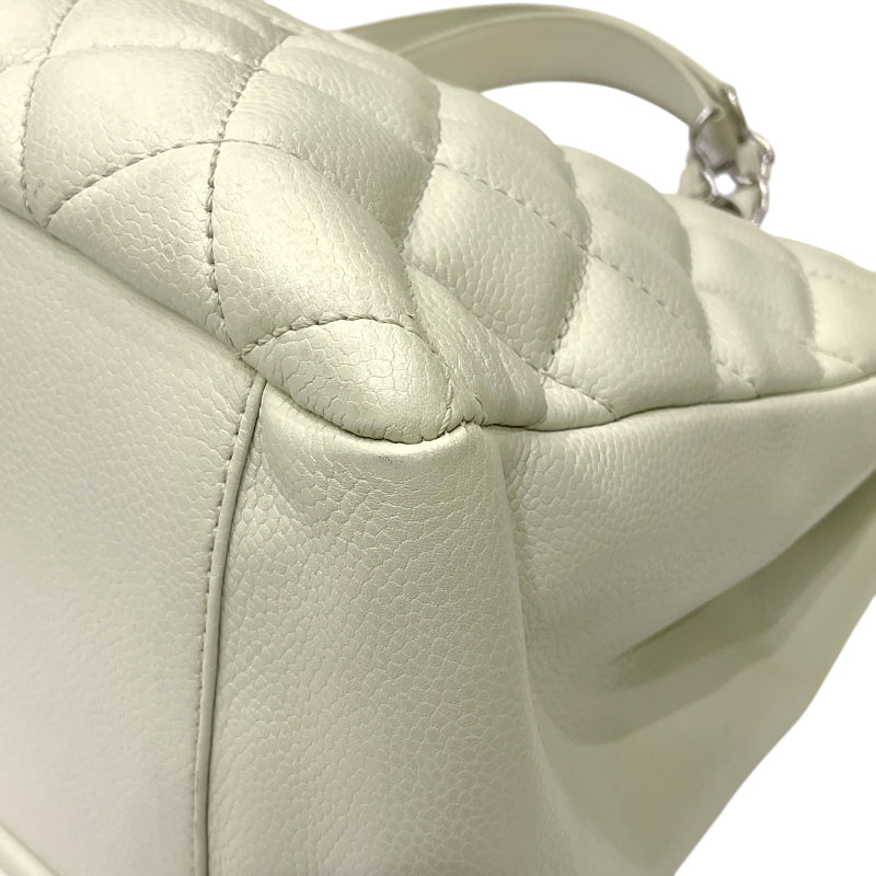 シャネル CHANEL GST チェーントートバッグ A50995 12番台 アイボリー シルバー金具 キャビアスキン レディース トートバッグ