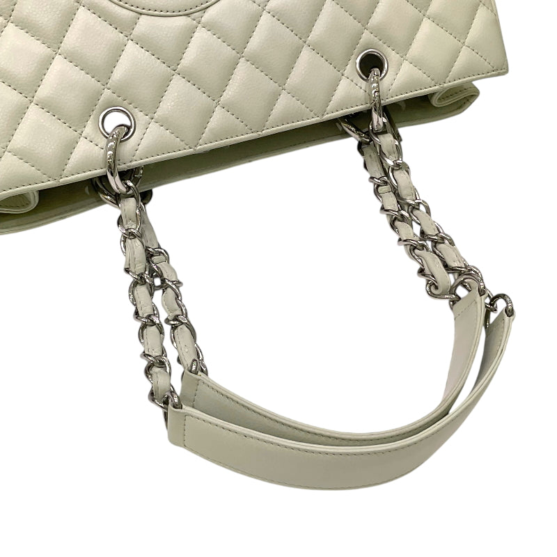 シャネル CHANEL GST チェーントートバッグ A50995 12番台 アイボリー シルバー金具 キャビアスキン レディース トートバッグ