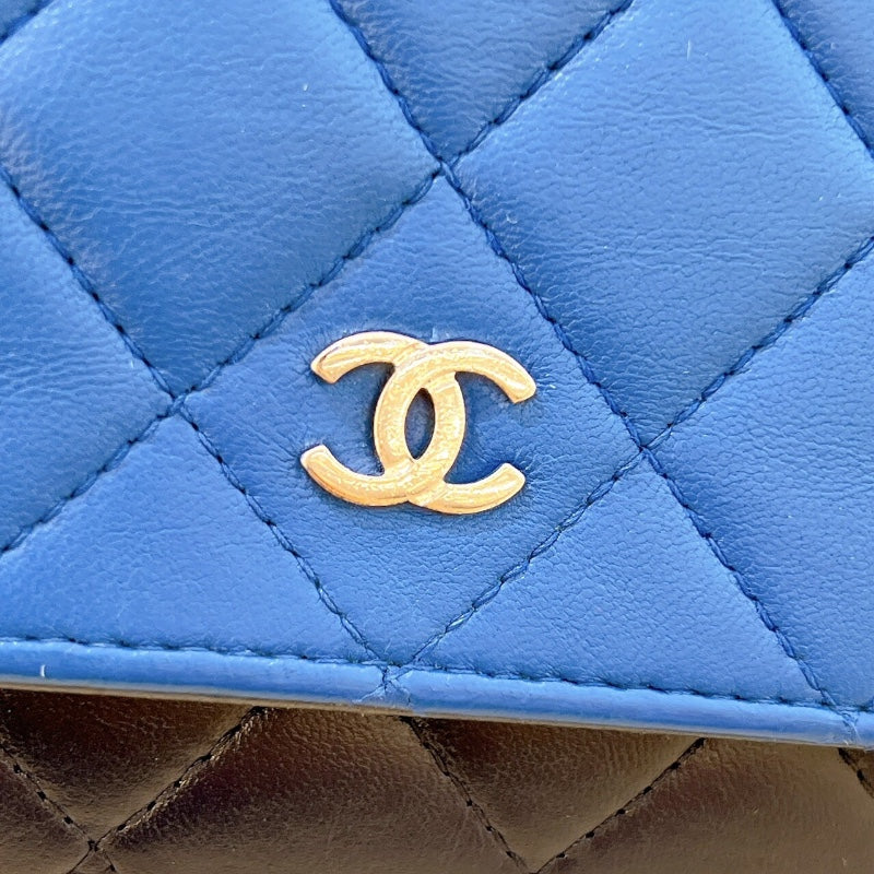 シャネル CHANEL マトラッセチェーンウォレット A33814 トリコロール 