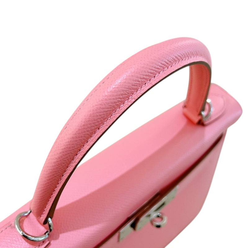 エルメス HERMES ケリー28 外縫い Y刻 ローズコンフェッティ シルバー金具 エプソン レディース ハンドバッグ