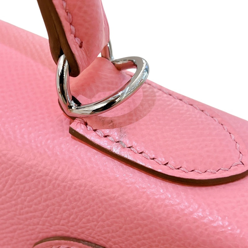 エルメス HERMES ケリー28 外縫い Y刻 ローズコンフェッティ シルバー金具 エプソン レディース ハンドバッグ