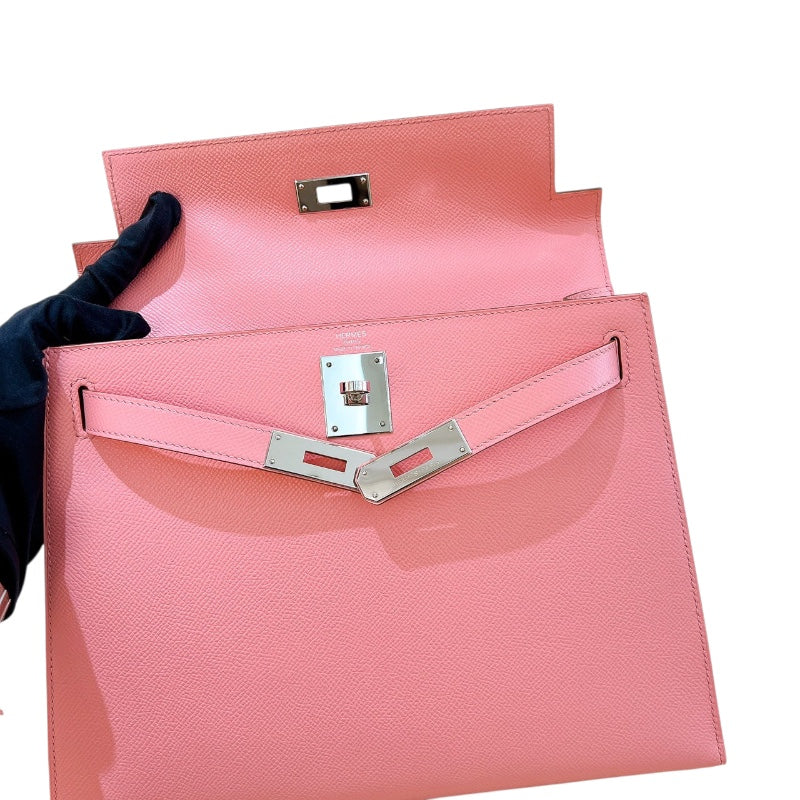 エルメス HERMES ケリー28 外縫い Y刻 ローズコンフェッティ シルバー金具 エプソン レディース ハンドバッグ