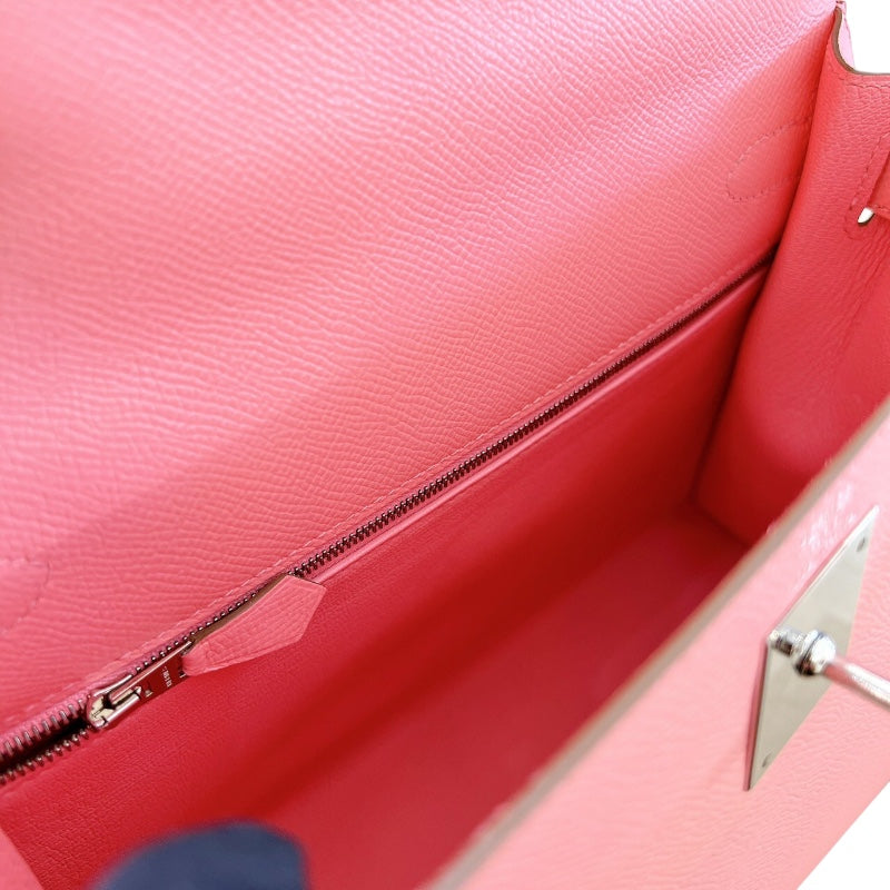 エルメス HERMES ケリー28 外縫い Y刻 ローズコンフェッティ シルバー金具 エプソン レディース ハンドバッグ