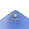 シャネル CHANEL シェブロンVステッチチェーンウォレット ブルー/ゴールド金具 スエード レディース ウォレットチェーン