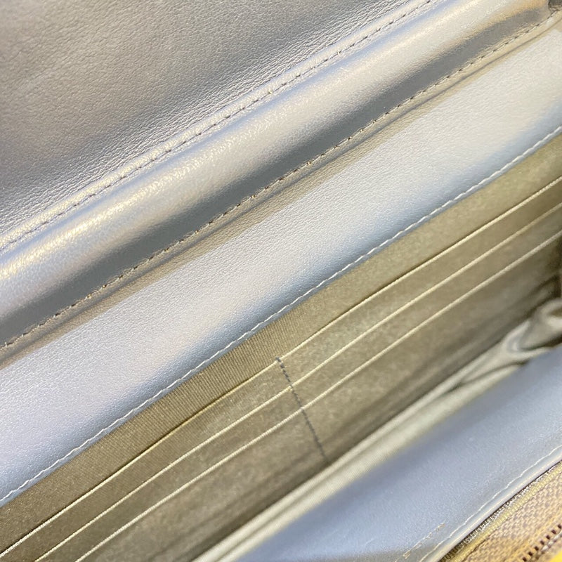 シャネル CHANEL シェブロンVステッチチェーンウォレット ブルー/ゴールド金具 スエード レディース ウォレットチェーン