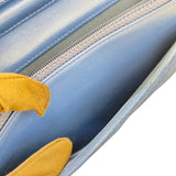 シャネル CHANEL シェブロンVステッチチェーンウォレット ブルー/ゴールド金具 スエード レディース ウォレットチェーン