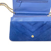 シャネル CHANEL シェブロンVステッチチェーンウォレット ブルー/ゴールド金具 スエード レディース ウォレットチェーン