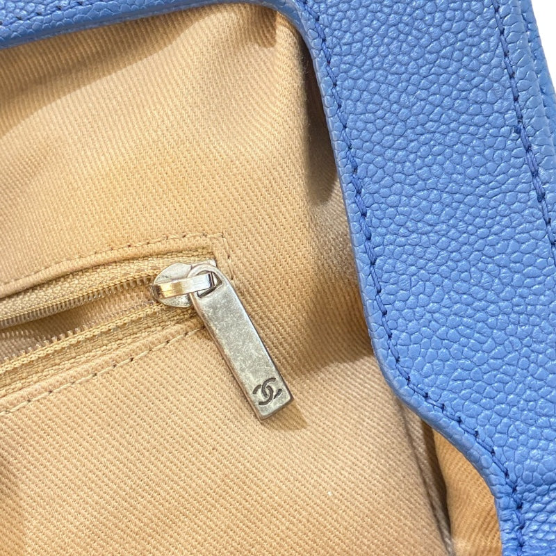 シャネル CHANEL マトラッセチェーンショルダーバッグ ブルー/ヴィンテージ金具 キャビア レディース ショルダーバッグ