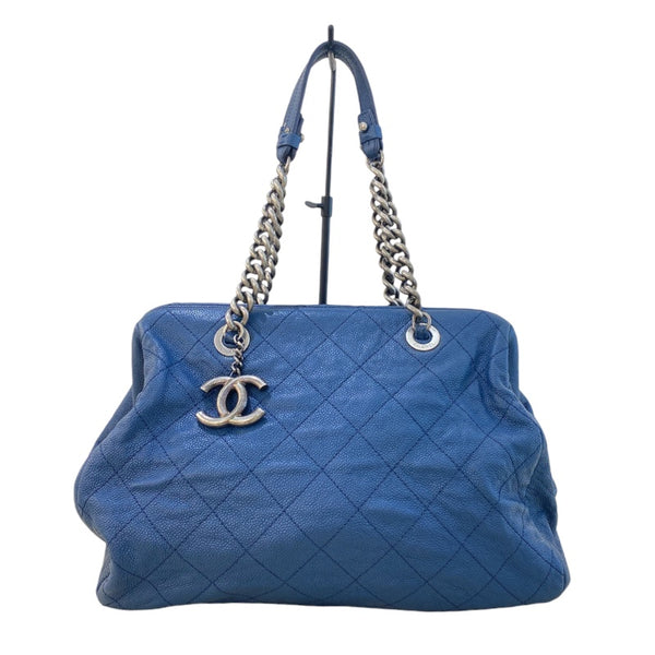 シャネル CHANEL マトラッセチェーンショルダーバッグ ブルー/ヴィンテージ金具 キャビア レディース ショルダーバッグ