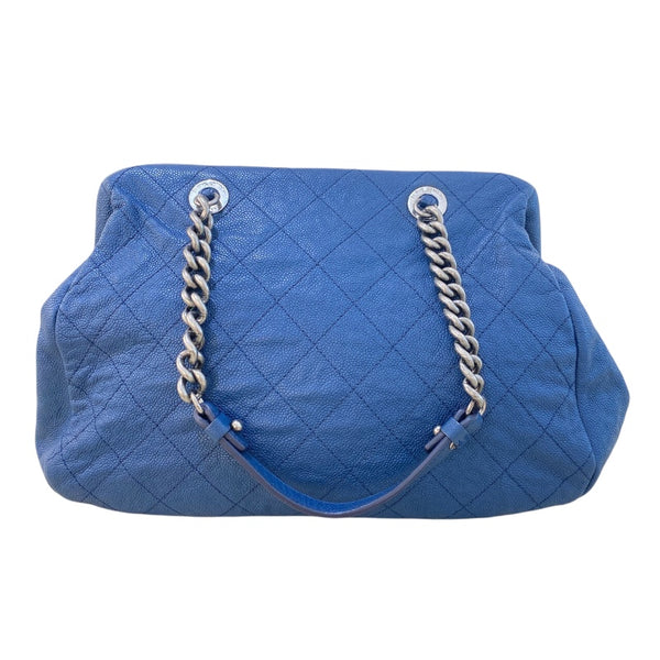 シャネル CHANEL マトラッセチェーンショルダーバッグ ブルー/ヴィンテージ金具 キャビア レディース ショルダーバッグ