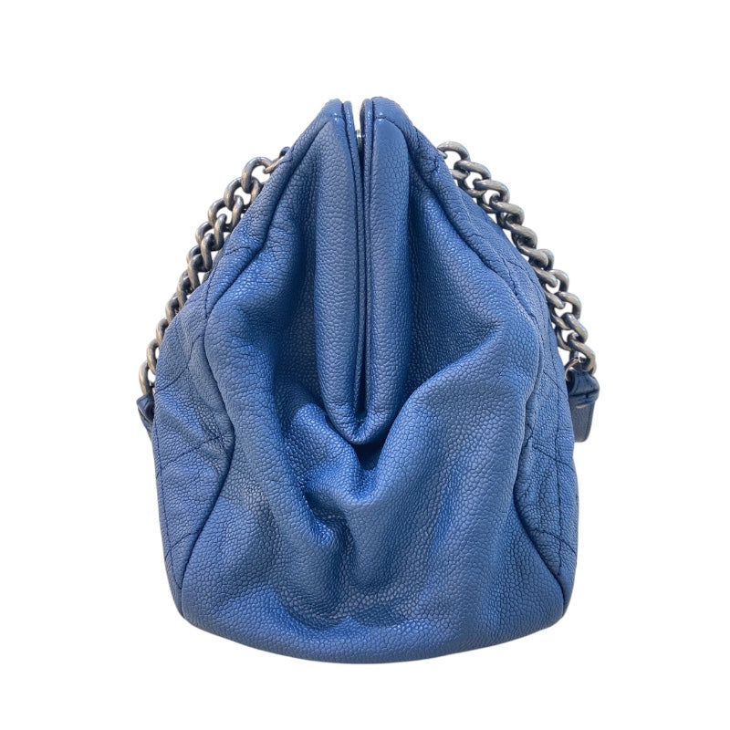 シャネル CHANEL マトラッセチェーンショルダーバッグ ブルー/ヴィンテージ金具 キャビア レディース ショルダーバッグ