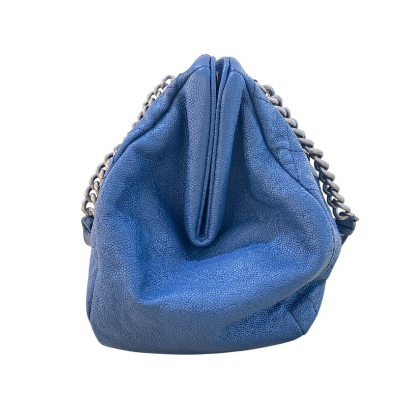 シャネル CHANEL マトラッセチェーンショルダーバッグ ブルー/ヴィンテージ金具 キャビア レディース ショルダーバッグ