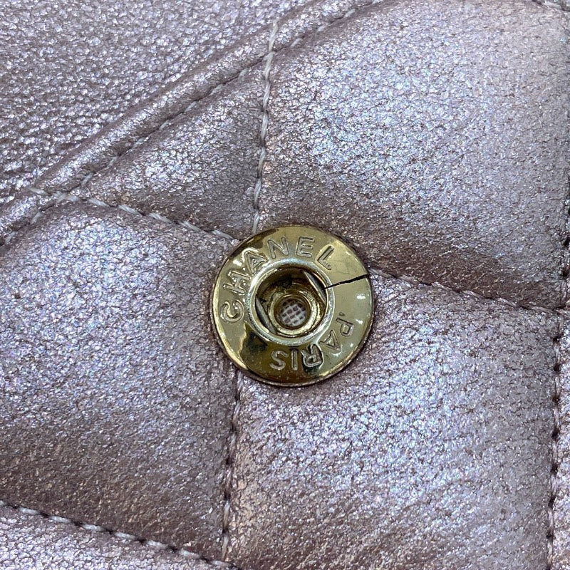 シャネル CHANEL マトラッセ A01112 メタリックピンク ゴールド金具 カーフ レディース ショルダーバッグ