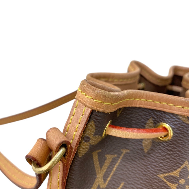 ルイ・ヴィトン LOUIS VUITTON ナノ・ノエ M41346 ブラウン ゴールド金具 モノグラムキャンバス レディース ショルダーバッグ