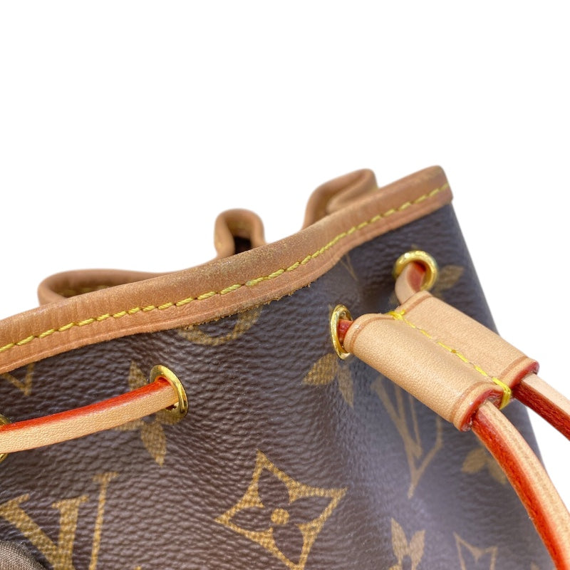 ルイ・ヴィトン LOUIS VUITTON ナノ・ノエ M41346 ブラウン ゴールド金具 モノグラムキャンバス レディース ショルダーバッグ