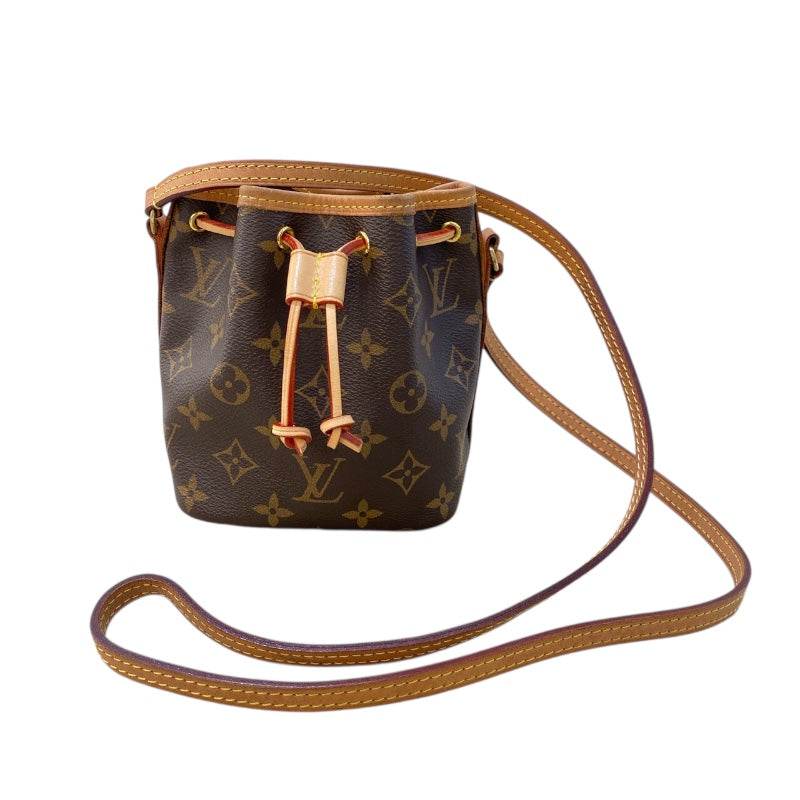 ルイ・ヴィトン LOUIS VUITTON ナノ・ノエ M41346 ブラウン ゴールド金具 モノグラムキャンバス レディース ショルダーバッグ