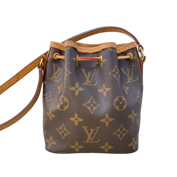 ルイ・ヴィトン LOUIS VUITTON ナノ・ノエ M41346 ブラウン ゴールド金具 モノグラムキャンバス レディース ショルダーバッグ
