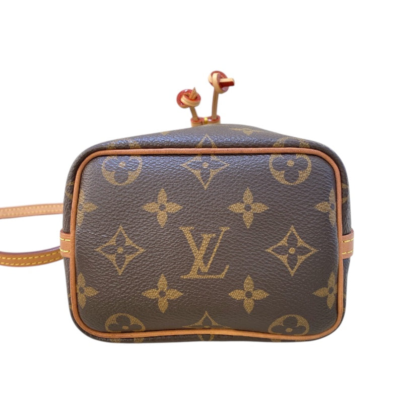 ルイ・ヴィトン LOUIS VUITTON ナノ・ノエ M41346 ブラウン ゴールド金具 モノグラムキャンバス レディース ショルダーバッグ