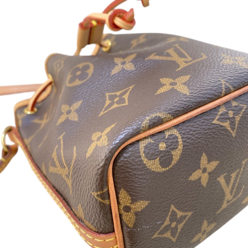 ルイ・ヴィトン LOUIS VUITTON ナノ・ノエ M41346 ブラウン ゴールド金具 モノグラムキャンバス レディース ショルダーバッグ