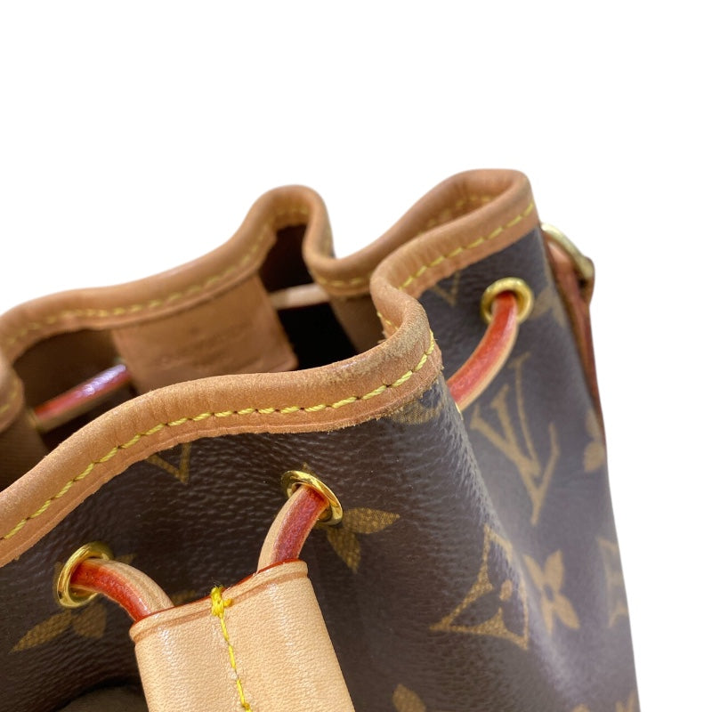 ルイ・ヴィトン LOUIS VUITTON ナノ・ノエ M41346 ブラウン ゴールド金具 モノグラムキャンバス レディース ショルダーバッグ