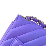 シャネル CHANEL ミニマトラッセ18 A35200 パープル/SV金具 カーフスキン レディース ショルダーバッグ