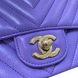 シャネル CHANEL ミニマトラッセ18 A35200 パープル/SV金具 カーフスキン レディース ショルダーバッグ