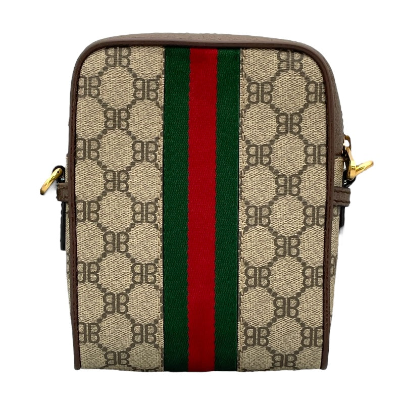 バレンシアガ BALENCIAGA ザ ハッカープロジェクト オフディアジップショルダー 680129 ブラウン PVC/レザー ユニセックス ショルダーバッグ