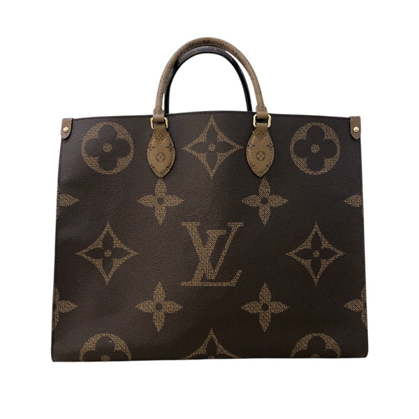 ルイ・ヴィトン LOUIS VUITTON オンザゴーGM M44576 ブラウン モノグラム ジャイアント・リバース レディース トートバッグ