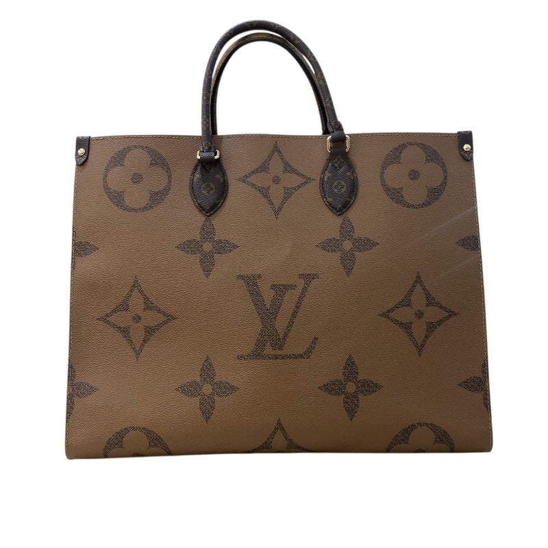 ルイ・ヴィトン LOUIS VUITTON オンザゴーGM M44576 ブラウン モノグラム ジャイアント・リバース レディース トートバッグ