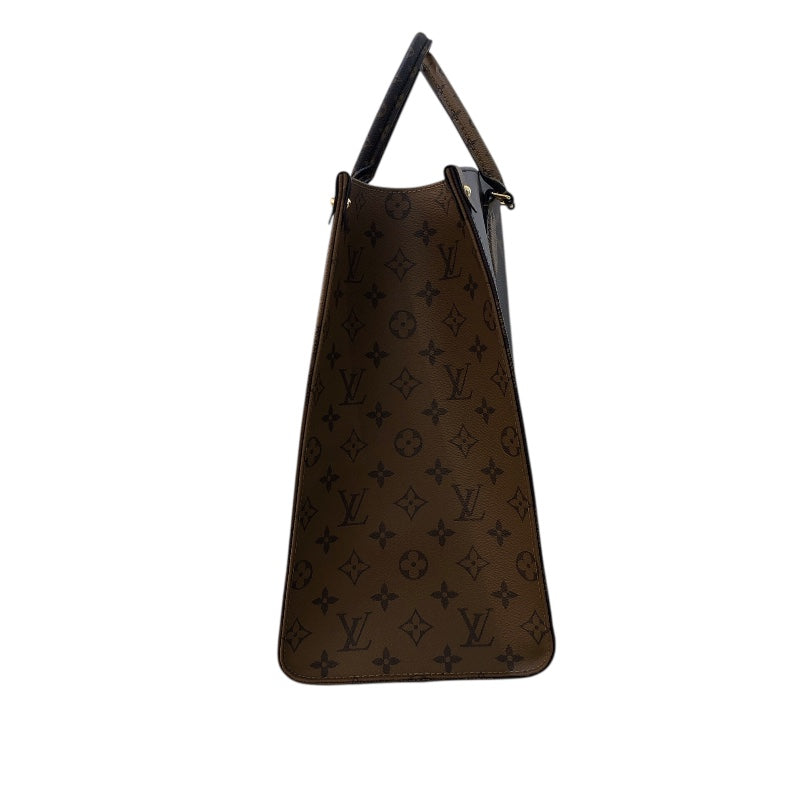 ルイ・ヴィトン LOUIS VUITTON オンザゴーGM M44576 ブラウン モノグラム ジャイアント・リバース レディース トートバッグ