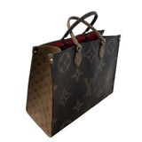 ルイ・ヴィトン LOUIS VUITTON オンザゴーGM M44576 ブラウン モノグラム ジャイアント・リバース レディース トートバッグ