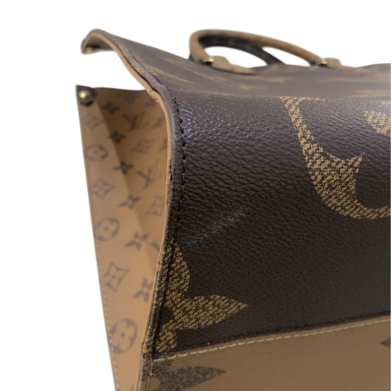ルイ・ヴィトン LOUIS VUITTON オンザゴーGM M44576 ブラウン モノグラム ジャイアント・リバース レディース トートバッグ