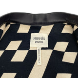 エルメス HERMES キルティング切替レザージャケット ネイビー 羊皮 レディース ライダースジャケット