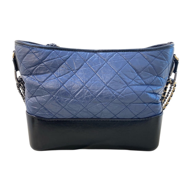 シャネル CHANEL ガブリエルドゥシャネルホーボー ラージ A93824 27番台 ネイビー/シルバー×ゴールド金具 カーフレザー レディース ショルダーバッグ