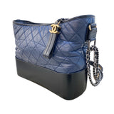シャネル CHANEL ガブリエルドゥシャネルホーボー ラージ A93824 27番台 ネイビー/シルバー×ゴールド金具 カーフレザー レディース ショルダーバッグ