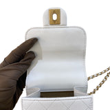 シャネル CHANEL パールチェーンクラッチショルダー AP0997 ホワイト/ゴールド金具 カーフスキン レディース ショルダーバッグ