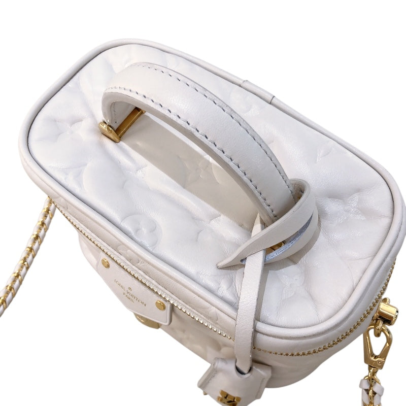 ルイ・ヴィトン LOUIS VUITTON ヴァニティPM M25219 ホワイト ゴールド金具 ラム レディース その他バッグ