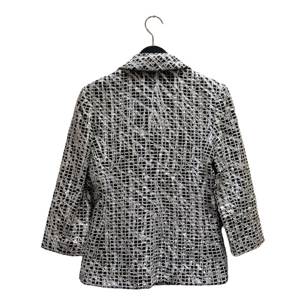 シャネル CHANEL パール装飾ラメツイードジャケット シルバー ツイード レディース テーラードジャケット