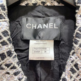 シャネル CHANEL パール装飾ラメツイードジャケット シルバー ツイード レディース テーラードジャケット