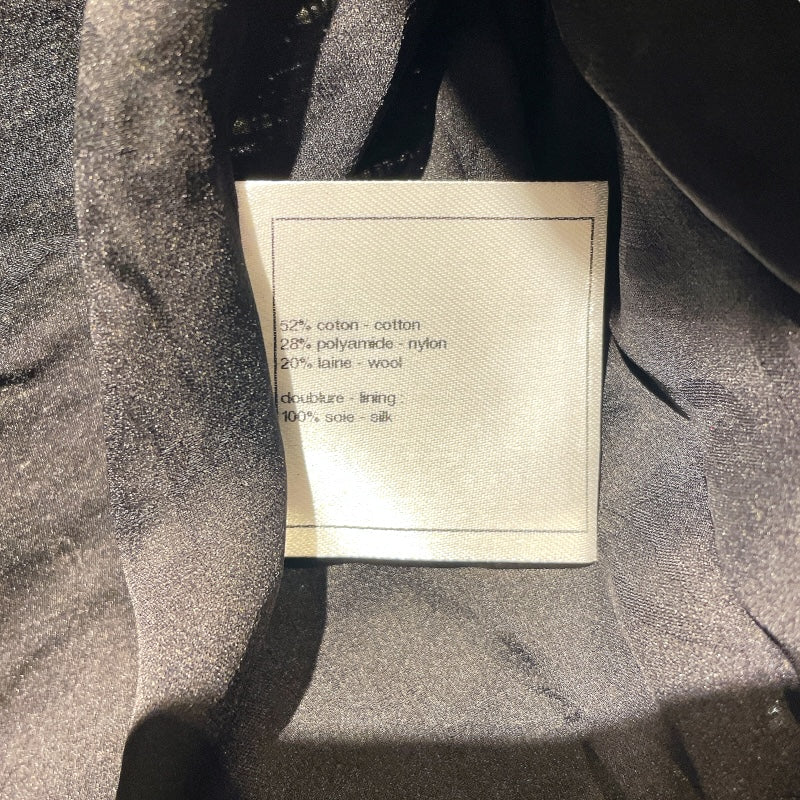 シャネル CHANEL パール装飾ラメツイードジャケット シルバー ツイード レディース テーラードジャケット