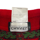 シャネル CHANEL ニットシャツカーディガン P52053 レッド/ネイビー カシミヤ レディース カーディガン